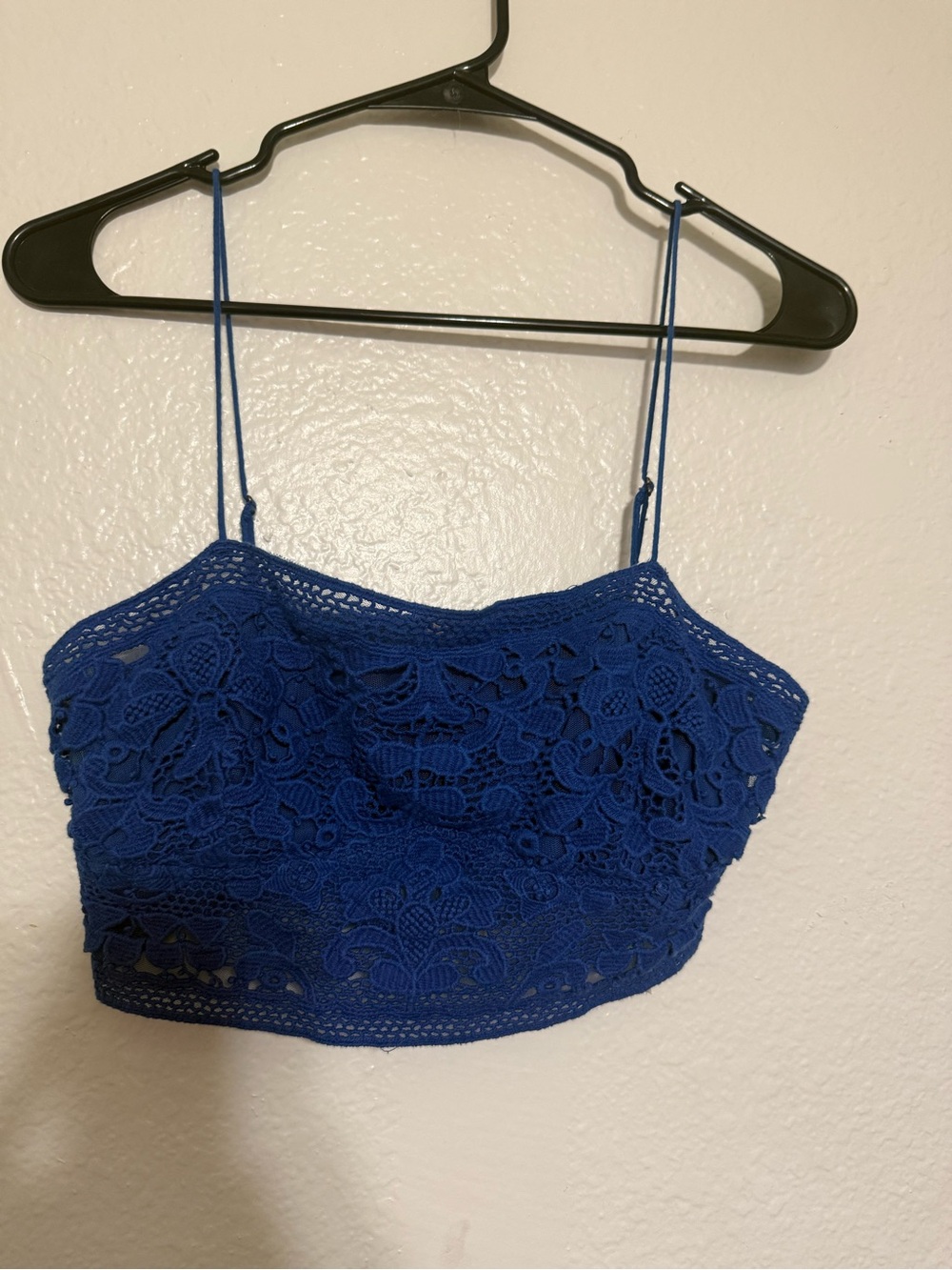Free People Royal Blue Crochet free people crop top large